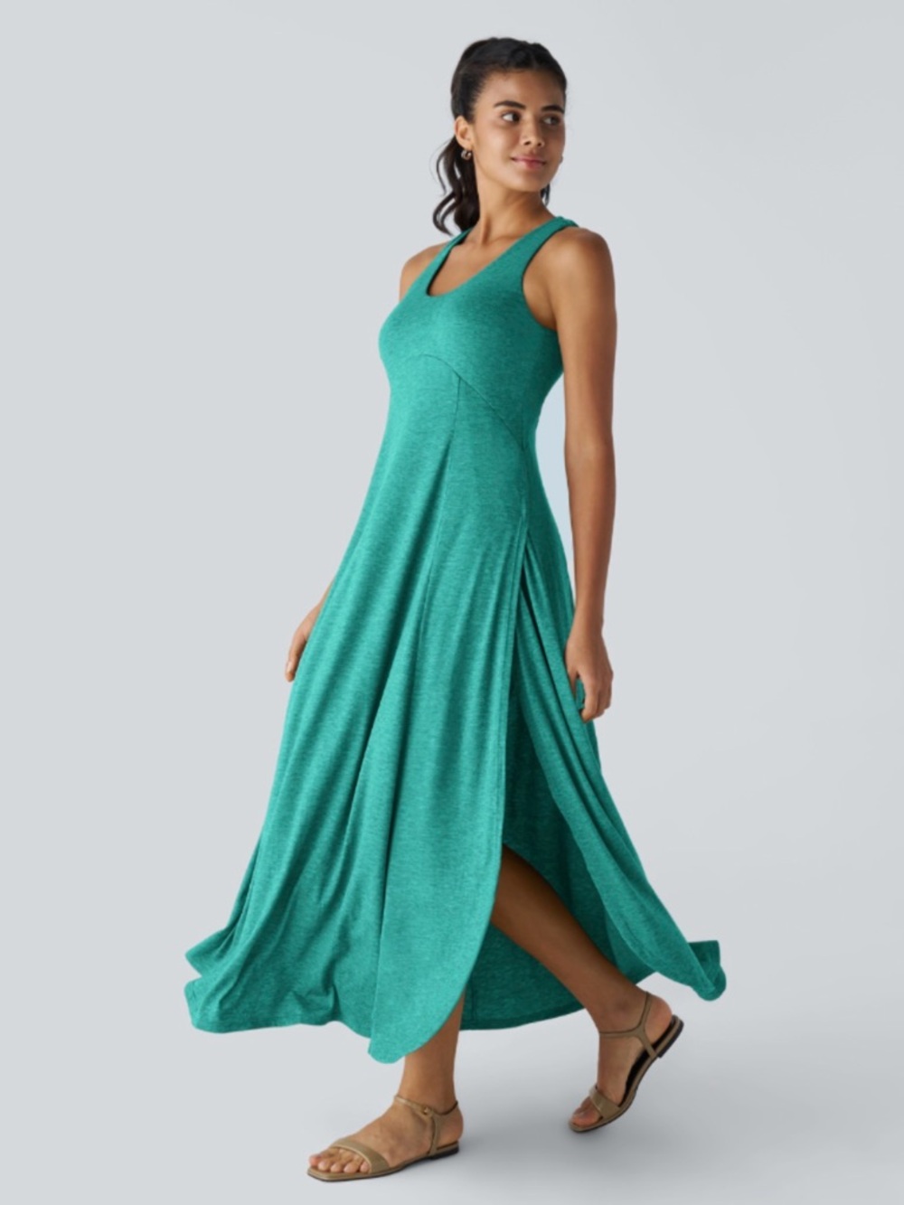 HALARA Teal Maxi Tank Dress
